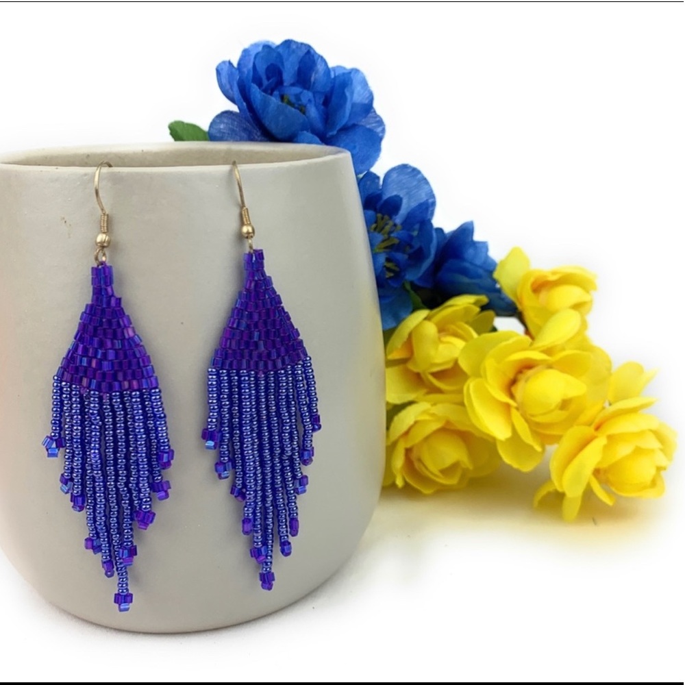 Blue Bead Earrings